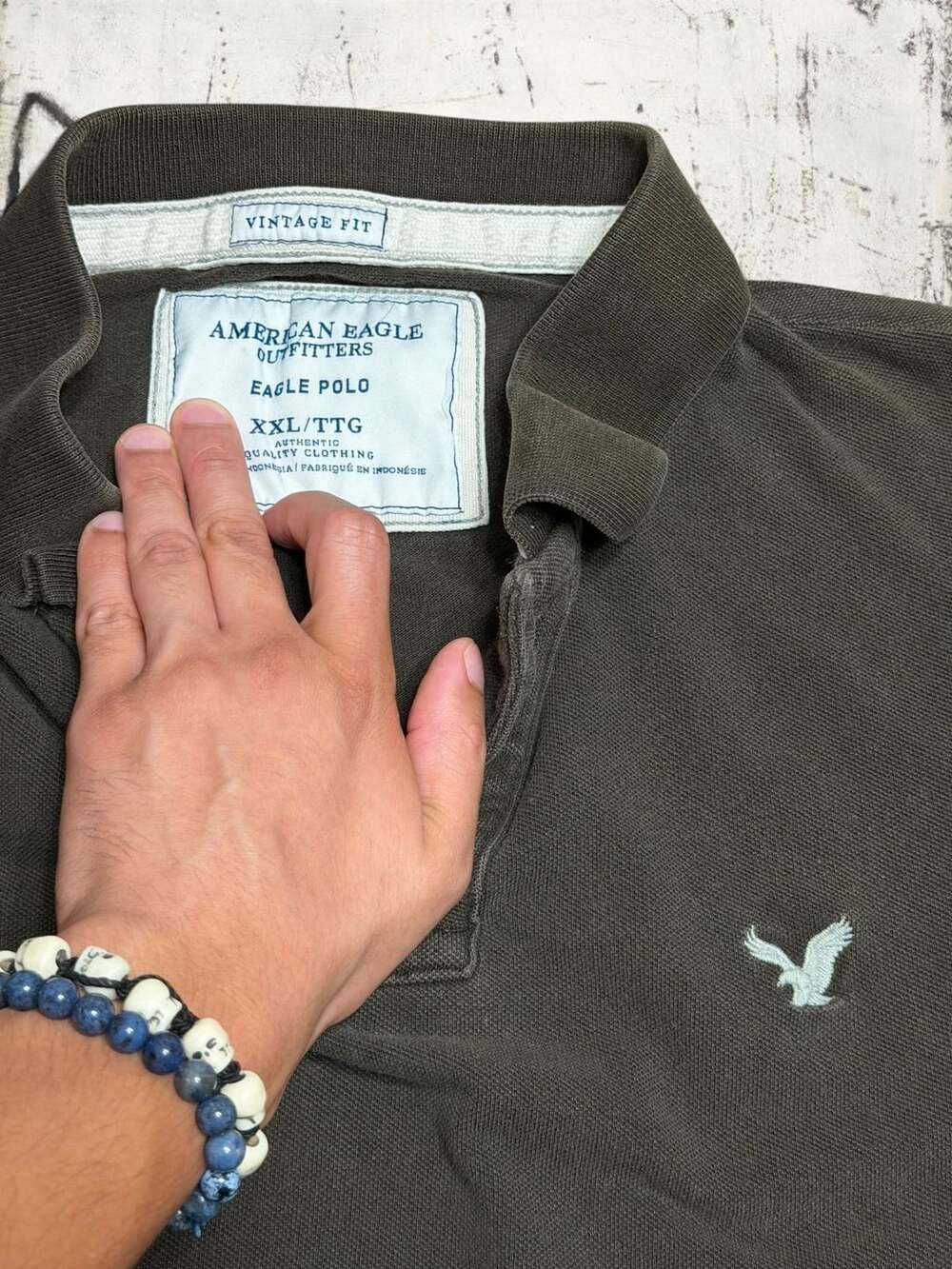 American Eagle Outfitters Eagle Polo XXL Brown Vintage Fit
